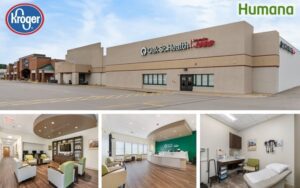 Oak Street Health collage, indoor and outdoor photos