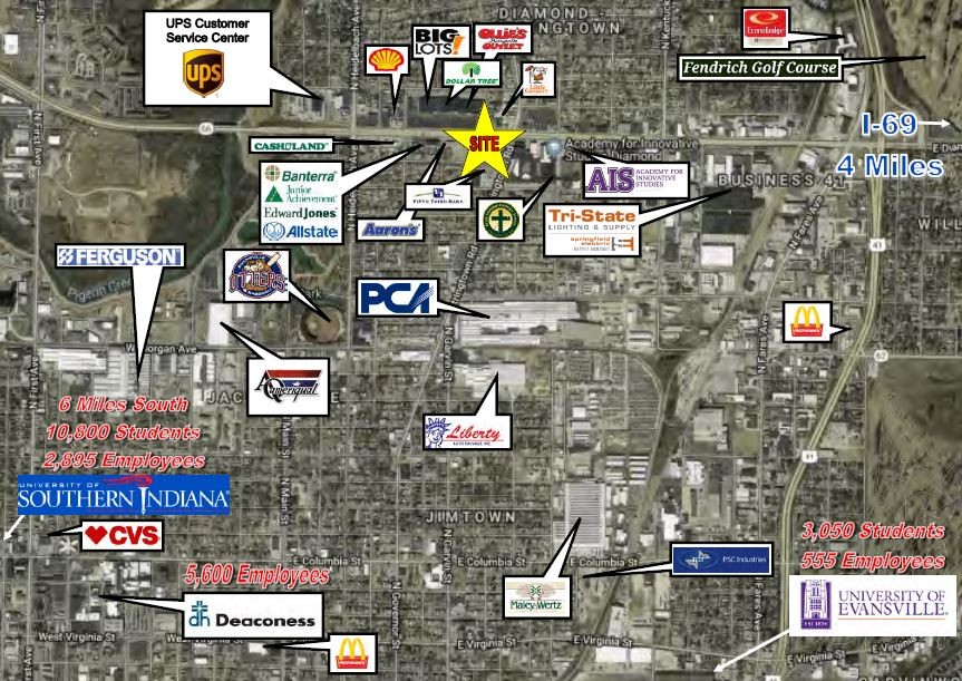 Maps of establishments near Diamond Center